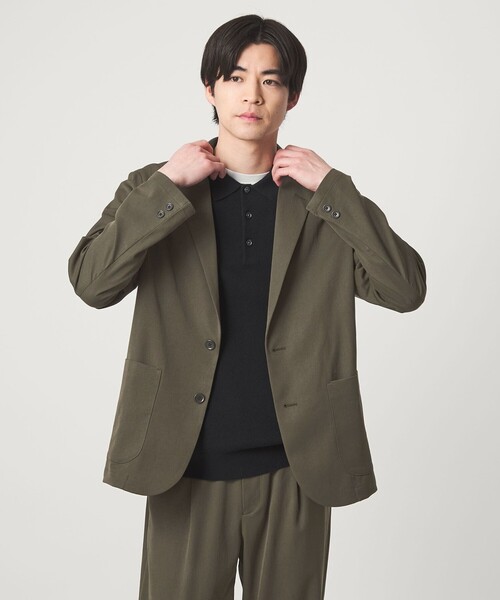 green label relaxing（グリーンレーベルリラクシング）の「DICROS ポリエステル ツイル リラックス ジャケット -ストレッチ・撥水-（テーラードジャケット・メンズ・ダークグレー/ネイビー/オリーブ・S/XL/L/M）」の11枚目の写真