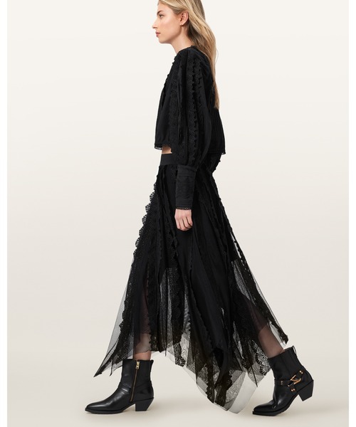 ALLSAINTS(オールセインツ)の「VASHTIE LACE MAXI SKIRT | VASHTIE レース マキシ スカート(スカート・レディース・ブラック・6/8/10/4)」の3枚目の写真