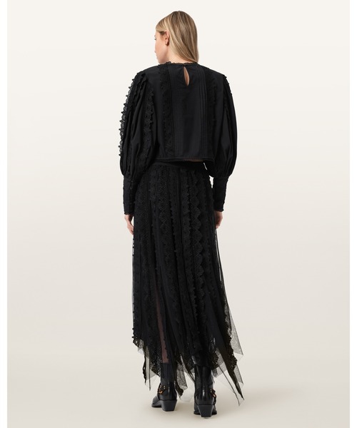 ALLSAINTS(オールセインツ)の「VASHTIE LACE MAXI SKIRT | VASHTIE レース マキシ スカート(スカート・レディース・ブラック・6/8/10/4)」の5枚目の写真
