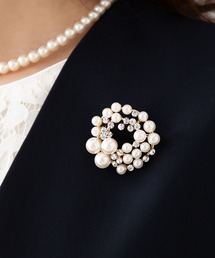 Cream dot.（クリームドット）の「2タイプから選べる、パール×ビジューのブローチ（ブローチ/コサージュ）」