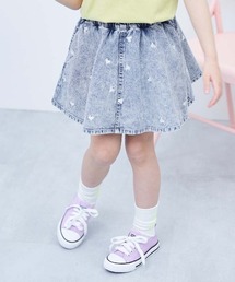 devirock | ハート刺繍 ライトオンスデニムスカッツ(デニムスカート)