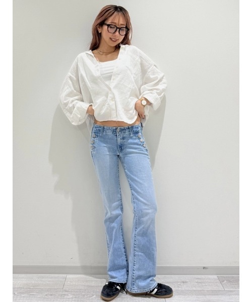 GAP(ギャップ)の「ローライズ ロング&リーン セーラーデニムパンツ(デニムパンツ・レディース・ブルー・23/25/26/28/30/24/27/29)」の8枚目の写真
