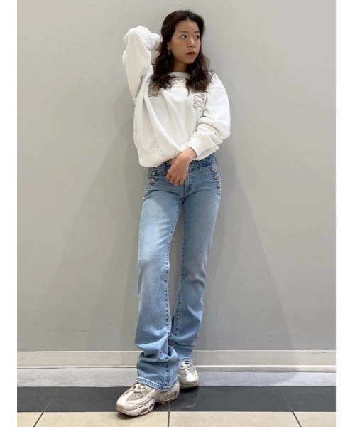 GAP(ギャップ)の「ローライズ ロング&リーン セーラーデニムパンツ(デニムパンツ・レディース・ブルー・23/25/26/28/30/24/27/29)」の6枚目の写真