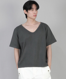 SAINTCREW（セントクルー）の「無地BIG Vネック半袖TシャツBIGV-883スレートグレー（Tシャツ/カットソー）」