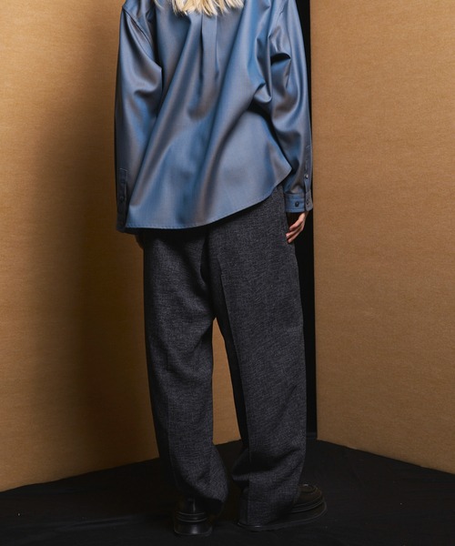 MAISON SPECIAL（メゾンスペシャル）の「《UNISEX》DRY Tweed One-tuck Prime-Wide Tapered Slacks/ドライツイードプライムワイドワンタックテーパードスラックス【MAISON SPECIAL/メゾンスペシャル】■セットアップ対応■（スラックス・メンズ・グレー/ブラック・1/0/2）」の14枚目の写真