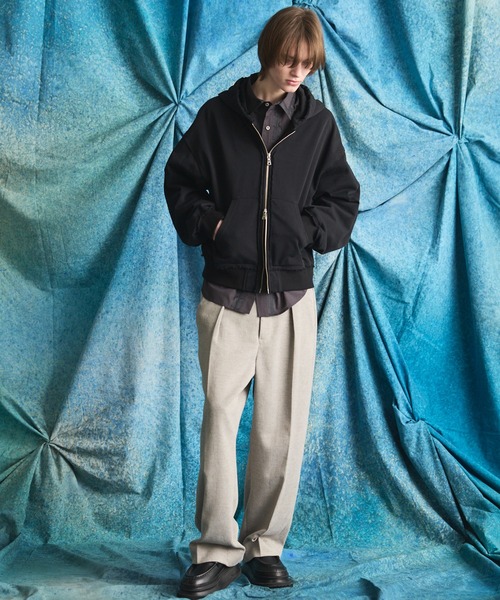 MAISON SPECIAL（メゾンスペシャル）の「《UNISEX》DRY Tweed One-tuck Prime-Wide Tapered Slacks/ドライツイードプライムワイドワンタックテーパードスラックス【MAISON SPECIAL/メゾンスペシャル】■セットアップ対応■（スラックス・メンズ・グレー/ブラック・1/0/2）」の11枚目の写真