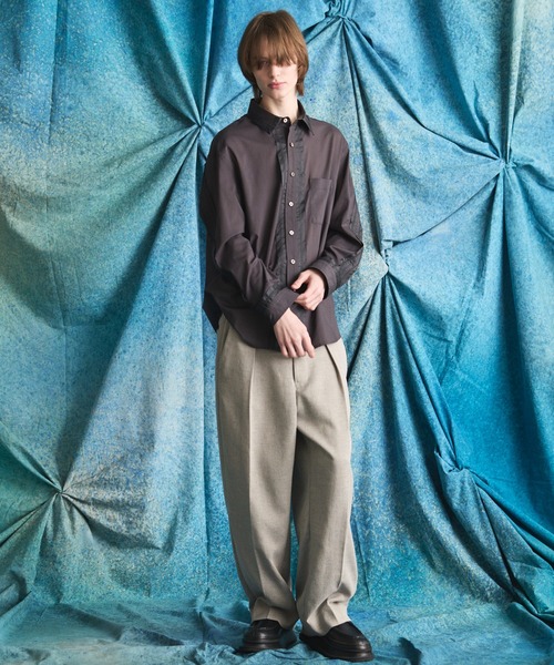 MAISON SPECIAL（メゾンスペシャル）の「《UNISEX》DRY Tweed One-tuck Prime-Wide Tapered Slacks/ドライツイードプライムワイドワンタックテーパードスラックス【MAISON SPECIAL/メゾンスペシャル】■セットアップ対応■（スラックス・メンズ・グレー/ブラック・1/0/2）」の10枚目の写真