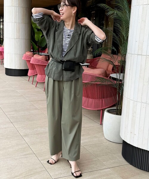 NOLLEY’S（ノーリーズ）の「カルゼストレッチツータックパンツ（その他パンツ・レディース・チャコールグレー/カーキ/ライトグレー/ネイビー・38/36）」の5枚目の写真