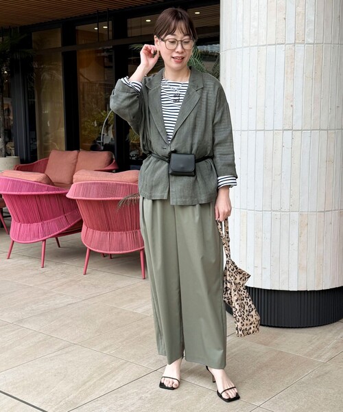 NOLLEY’S（ノーリーズ）の「カルゼストレッチツータックパンツ（その他パンツ・レディース・チャコールグレー/カーキ/ライトグレー/ネイビー・38/36）」の7枚目の写真