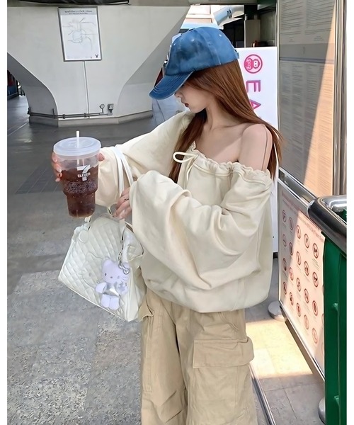 inst.ALL(インストール)の「ドロストリボントレーナー(スウェット・レディース・グレー/ベージュ・M)」の13枚目の写真