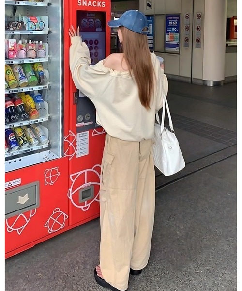 inst.ALL(インストール)の「ドロストリボントレーナー(スウェット・レディース・グレー/ベージュ・M)」の15枚目の写真