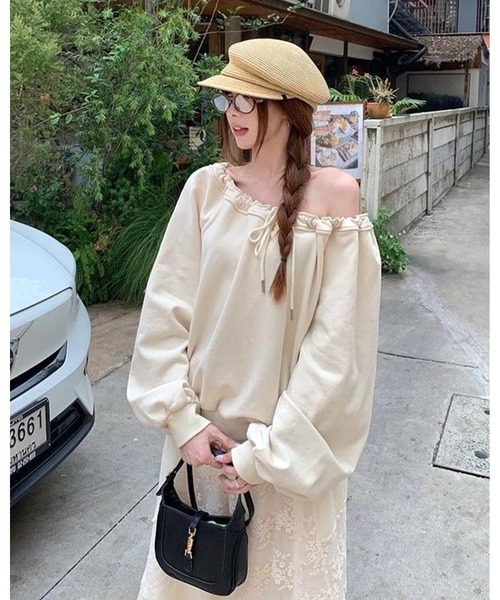 inst.ALL(インストール)の「ドロストリボントレーナー(スウェット・レディース・グレー/ベージュ・M)」の16枚目の写真