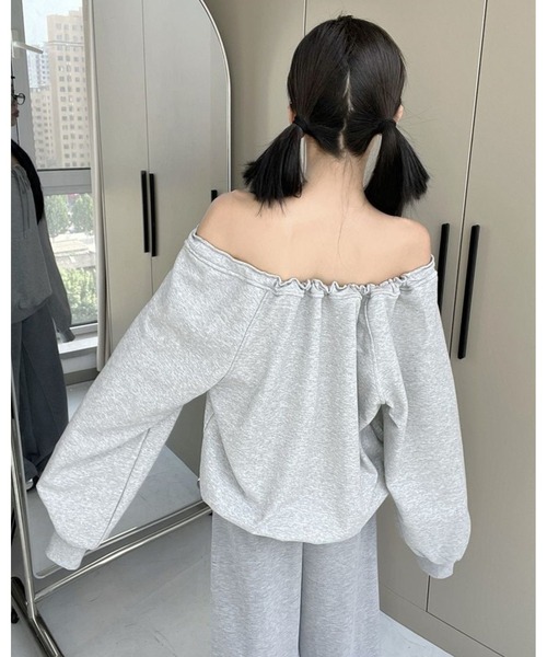 inst.ALL(インストール)の「ドロストリボントレーナー(スウェット・レディース・グレー/ベージュ・M)」の20枚目の写真
