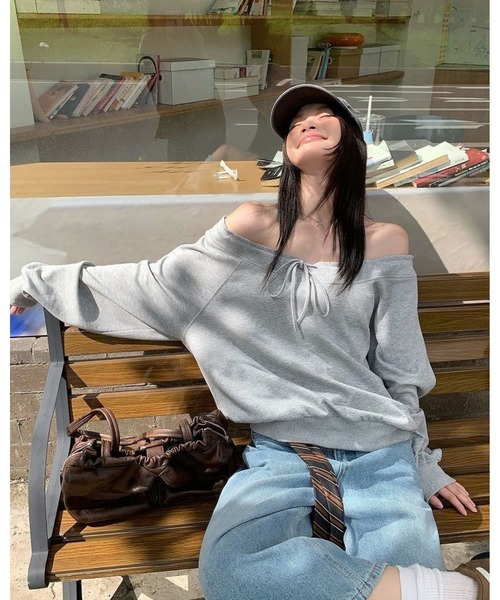 inst.ALL(インストール)の「ドロストリボントレーナー(スウェット・レディース・グレー/ベージュ・M)」の21枚目の写真