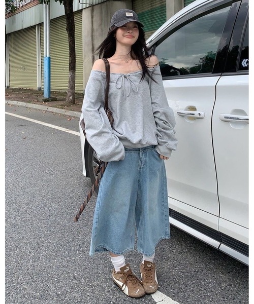 inst.ALL(インストール)の「ドロストリボントレーナー(スウェット・レディース・グレー/ベージュ・M)」の22枚目の写真