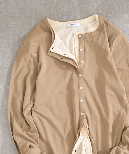 JOURNAL STANDARD（ジャーナルスタンダード）の「シアーコットンクルーネックカーディガン（カーディガン/ボレロ・レディース・ベージュ/ブラック系その他/アイボリー・FREE）」の3枚目の写真