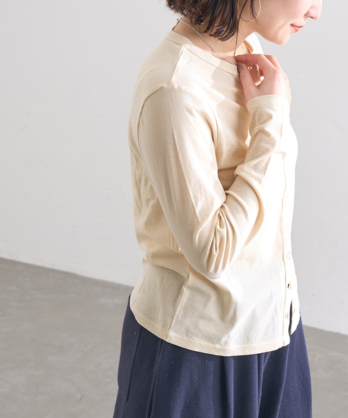 JOURNAL STANDARD（ジャーナルスタンダード）の「シアーコットンクルーネックカーディガン（カーディガン/ボレロ・レディース・ベージュ/ブラック系その他/アイボリー・FREE）」の18枚目の写真