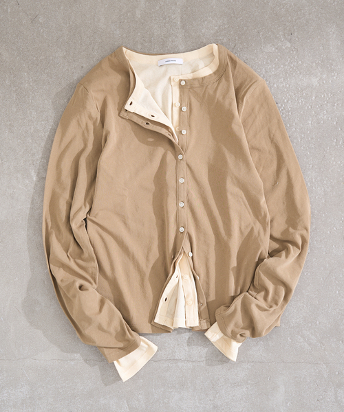 JOURNAL STANDARD（ジャーナルスタンダード）の「シアーコットンクルーネックカーディガン（カーディガン/ボレロ・レディース・ベージュ/ブラック系その他/アイボリー・FREE）」の20枚目の写真