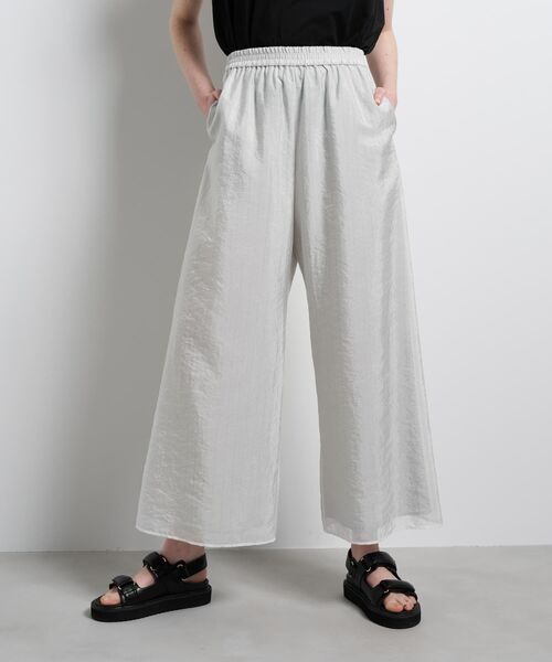 LANVIN en Bleu(ランバンオンブルー)の「ストライプシアーイージーパンツ(その他パンツ・レディース・オフホワイト/ブラック・38/36)」の9枚目の写真