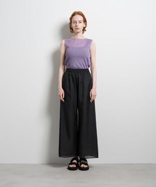 LANVIN en Bleu(ランバンオンブルー)の「ストライプシアーイージーパンツ(その他パンツ・レディース・オフホワイト/ブラック・38/36)」の12枚目の写真