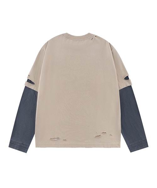 SUPPLIER(サプライヤー)の「ロンT|Dusty Iron Cross Layered Long Sleeve Tee|SUPPLIER(Tシャツ/カットソー・メンズ・ブラック/ベージュ・SMALL/MEDIUM/LARGE/X-LARGE)」の3枚目の写真