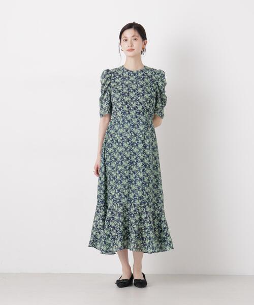 troisiemeCHACO(トロワズィエムチャコ)の「troisieme chaco/別注 CUT JACQUARD ワンピース(ワンピース・レディース・ベージュ/ネイビー・38)」の7枚目の写真