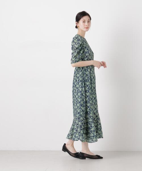 troisiemeCHACO(トロワズィエムチャコ)の「troisieme chaco/別注 CUT JACQUARD ワンピース(ワンピース・レディース・ベージュ/ネイビー・38)」の8枚目の写真