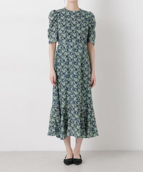 troisiemeCHACO(トロワズィエムチャコ)の「troisieme chaco/別注 CUT JACQUARD ワンピース(ワンピース・レディース・ベージュ/ネイビー・38)」の11枚目の写真
