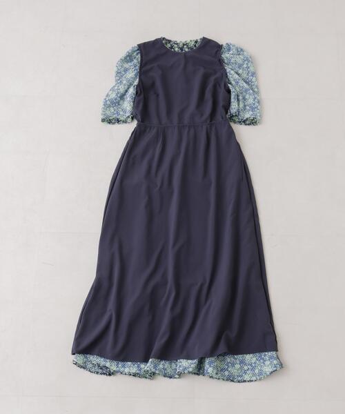 troisiemeCHACO(トロワズィエムチャコ)の「troisieme chaco/別注 CUT JACQUARD ワンピース(ワンピース・レディース・ベージュ/ネイビー・38)」の18枚目の写真