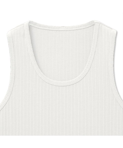 NOIRER（ノイア）の「マルチリブスリーブレスTシャツ（ホワイト）（Tシャツ/カットソー・メンズ・その他・FREE/50）」の4枚目の写真