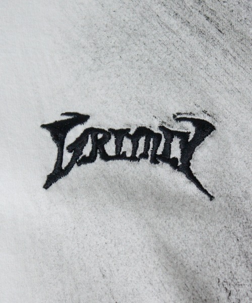 NYLAUS(ナイラス)の「【NYS】トライバル刺繍 スプレー加工 グランジ ショート丈 ヘンリーネック半袖Tシャツ(Tシャツ/カットソー・メンズ・ブラック/アイボリー/ワインレッド・L/M)」の6枚目の写真
