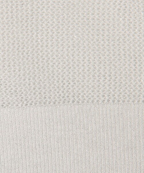 MICO COULIER（ミコクリエ）の「フードメッシュ半袖はおり（カーディガン/ボレロ・レディース・ベージュ/チャコールグレー/オフホワイト・38）」の4枚目の写真