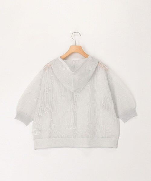 MICO COULIER（ミコクリエ）の「フードメッシュ半袖はおり（カーディガン/ボレロ・レディース・ベージュ/チャコールグレー/オフホワイト・38）」の5枚目の写真