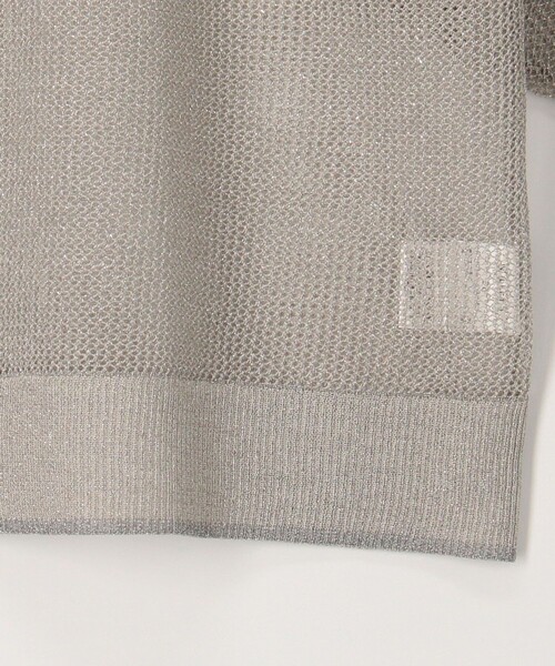 MICO COULIER（ミコクリエ）の「フードメッシュ半袖はおり（カーディガン/ボレロ・レディース・ベージュ/チャコールグレー/オフホワイト・38）」の10枚目の写真