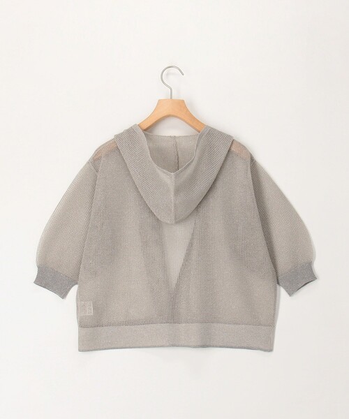 MICO COULIER（ミコクリエ）の「フードメッシュ半袖はおり（カーディガン/ボレロ・レディース・ベージュ/チャコールグレー/オフホワイト・38）」の12枚目の写真