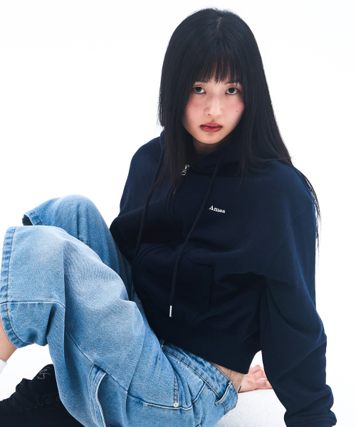 AMESWORLDWIDE（アメスワールドワイド）の「BASIC SMALL LOGO HOODIE ZIP UP NAVY（パーカー・レディース・その他・MEDIUM/LARGE/SMALL）」の8枚目の写真