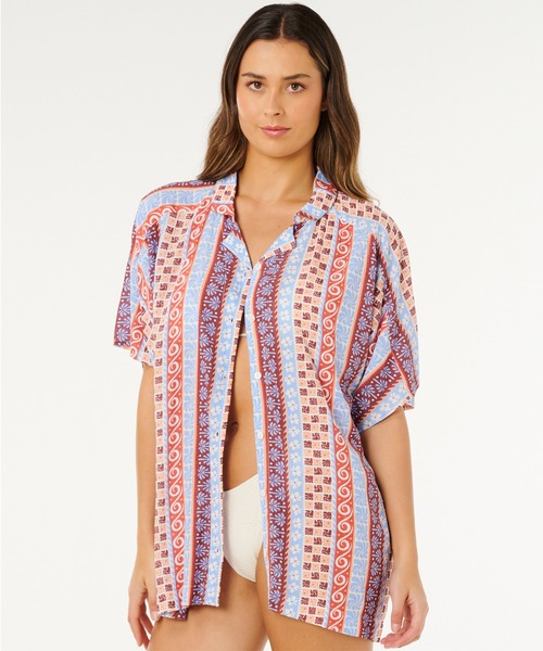 rip curl(リップカール)の「RIP CURL/リップカール 半袖シャツ ストライプ 06YWSH(シャツ/ブラウス・レディース・ストライプ・S/XS)」の1枚目の写真