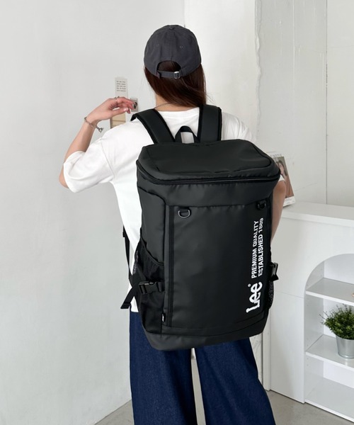 Lee/撥水PU加工/ボックスプリントリュック/約34L/大容量 PC