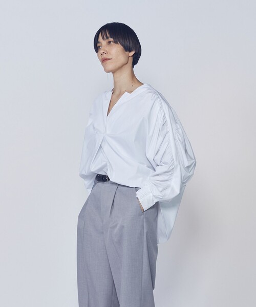 1er Arrondissement(プルミエアロンディスモン)の「ギャザーブラウス(シャツ/ブラウス・レディース・オフホワイト/ストライプ・38/36)」の1枚目の写真