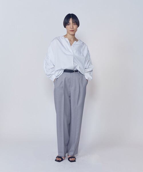 1er Arrondissement(プルミエアロンディスモン)の「ギャザーブラウス(シャツ/ブラウス・レディース・オフホワイト/ストライプ・38/36)」の4枚目の写真