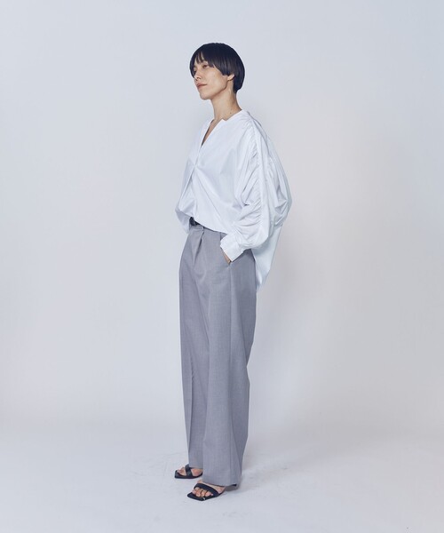 1er Arrondissement(プルミエアロンディスモン)の「ギャザーブラウス(シャツ/ブラウス・レディース・オフホワイト/ストライプ・38/36)」の5枚目の写真