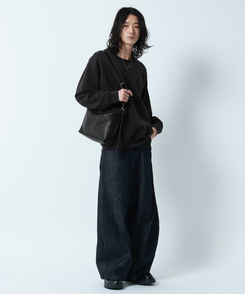 RAGEBLUE（レイジブルー）の「Synthetic Leather Half Moon Hand Bag/シンセティックレザー/ハーフムーンショルダー/ハンドバッグ（ショルダーバッグ・メンズ・ブラック/ブラウン・FREE）」の3枚目の写真