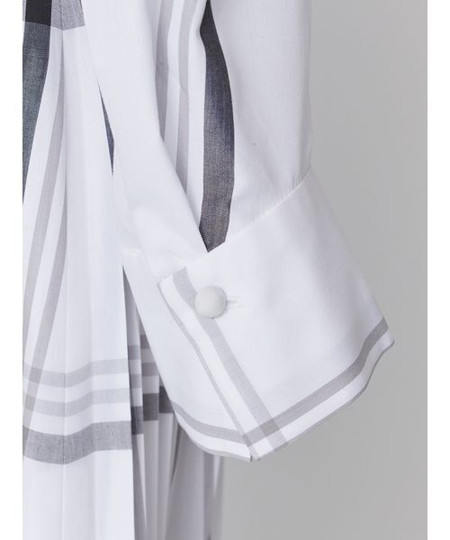 SNIDEL（スナイデル）の「ビッグリボンシャツワンピース（ワンピース・レディース・ブルー/ホワイト/チェック・0/1）」の11枚目の写真