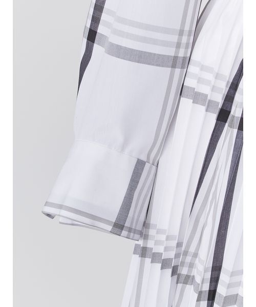 SNIDEL（スナイデル）の「ビッグリボンシャツワンピース（ワンピース・レディース・ブルー/ホワイト/チェック・0/1）」の12枚目の写真
