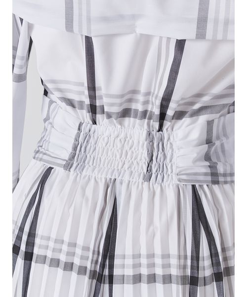 SNIDEL（スナイデル）の「ビッグリボンシャツワンピース（ワンピース・レディース・ブルー/ホワイト/チェック・0/1）」の14枚目の写真