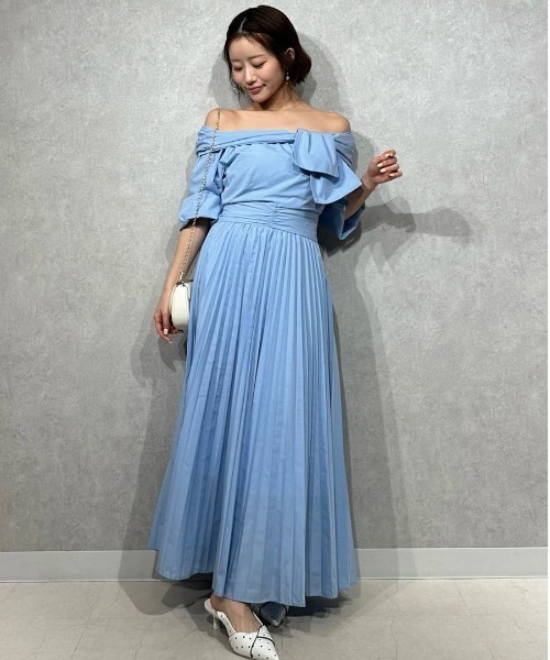 SNIDEL（スナイデル）の「ビッグリボンシャツワンピース（ワンピース・レディース・ブルー/ホワイト/チェック・0/1）」の17枚目の写真