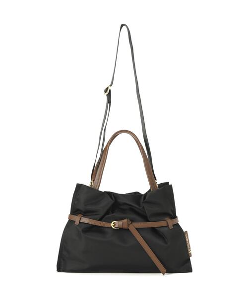 VIOLAd'ORO(ヴィオラドーロ)の「VIOLAd’ORO (ヴィオラドーロ) ナイロンギャザーBAG/BIANCA/V-2293(トートバッグ・レディース・チャコールグレー/ベージュ/ブラック/モカ・F)」の3枚目の写真