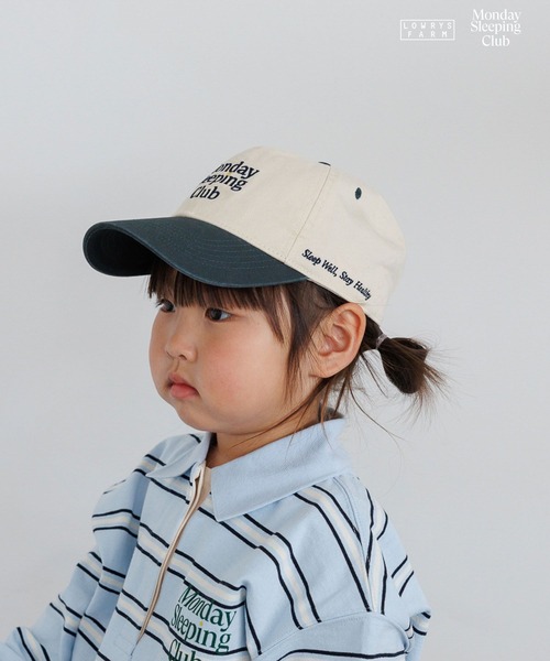 LOWRYS FARM（ローリーズファーム）の「【KIDS】Monday Sleeping Club ロゴシシュウＣＡＰ 661486（キャップ・キッズ・ネイビー/グリーン/オフホワイト・FREE）」の2枚目の写真
