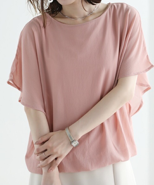 mielu(ミエル)の「フレアスリーブブラウス(シャツ/ブラウス・レディース・ネイビー/ピンク/ブラック/ホワイト・FREE)」の4枚目の写真