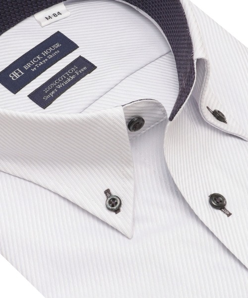 TOKYO SHIRTS(トウキョウシャツ)の「【超形態安定】 形態安定ノンアイロン ボタンダウン 長袖ビジネスワイシャツ(ビジネスシャツ・メンズ・グレー・首回り39cm-裄丈80cm/首回り39cm-裄丈84cm/首回り43cm-裄丈82cm/首回り43cm-裄丈86cm/首回り42cm-裄丈86cm/首回り37cm-裄丈80cm/首回り37cm-裄丈84cm/首回り41cm-裄丈82cm/首回り42cm-裄丈82cm/首回り41cm-裄丈86cm)」の2枚目の写真